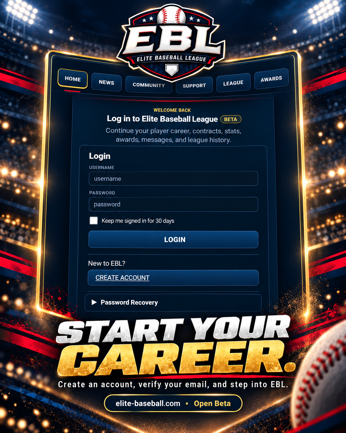 Elite Baseball League screenshot 1