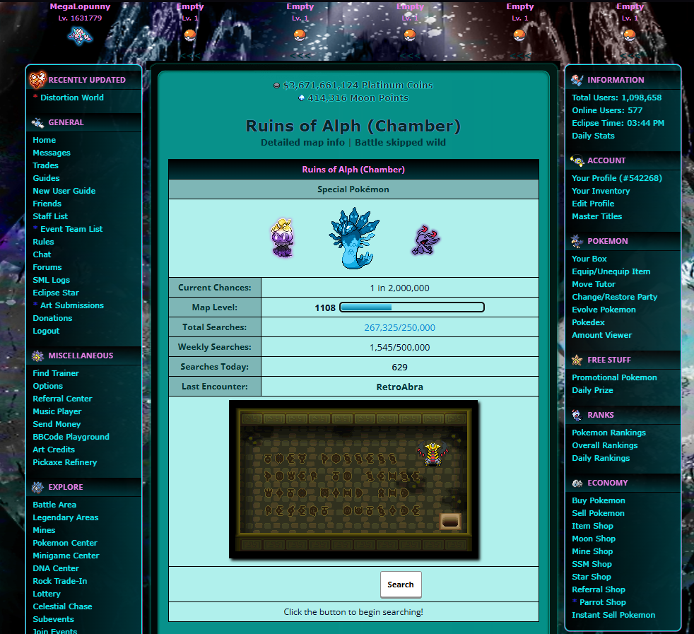 Pokémon Eclipse RPG – Free Online Pokémon Browser RPG screenshot 1