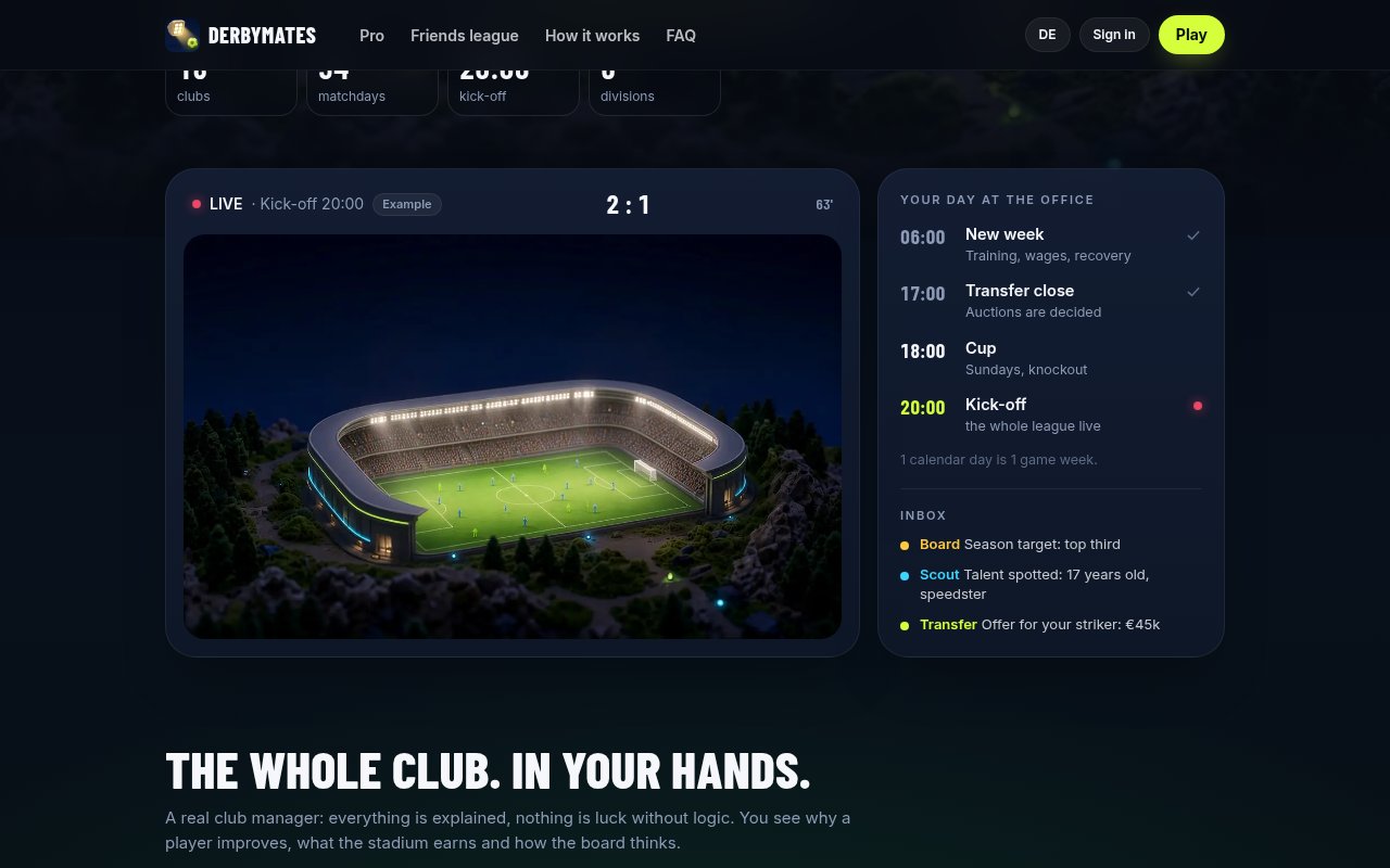 Derbymates screenshot 1