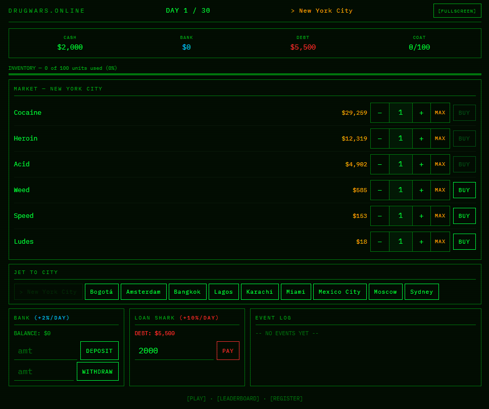 Drug Wars screenshot 1