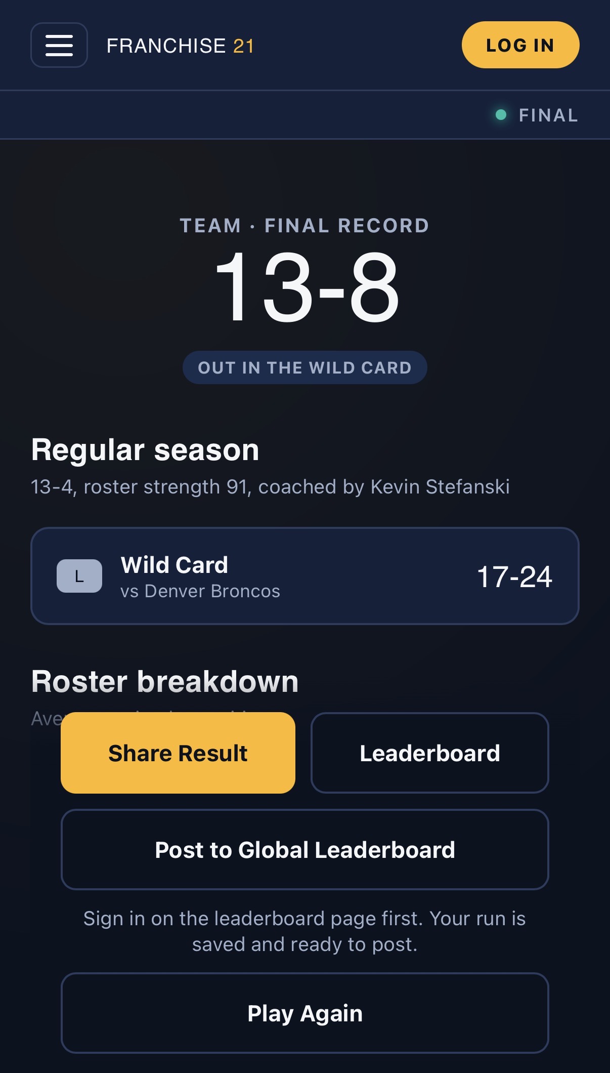 Franchise21 screenshot 5