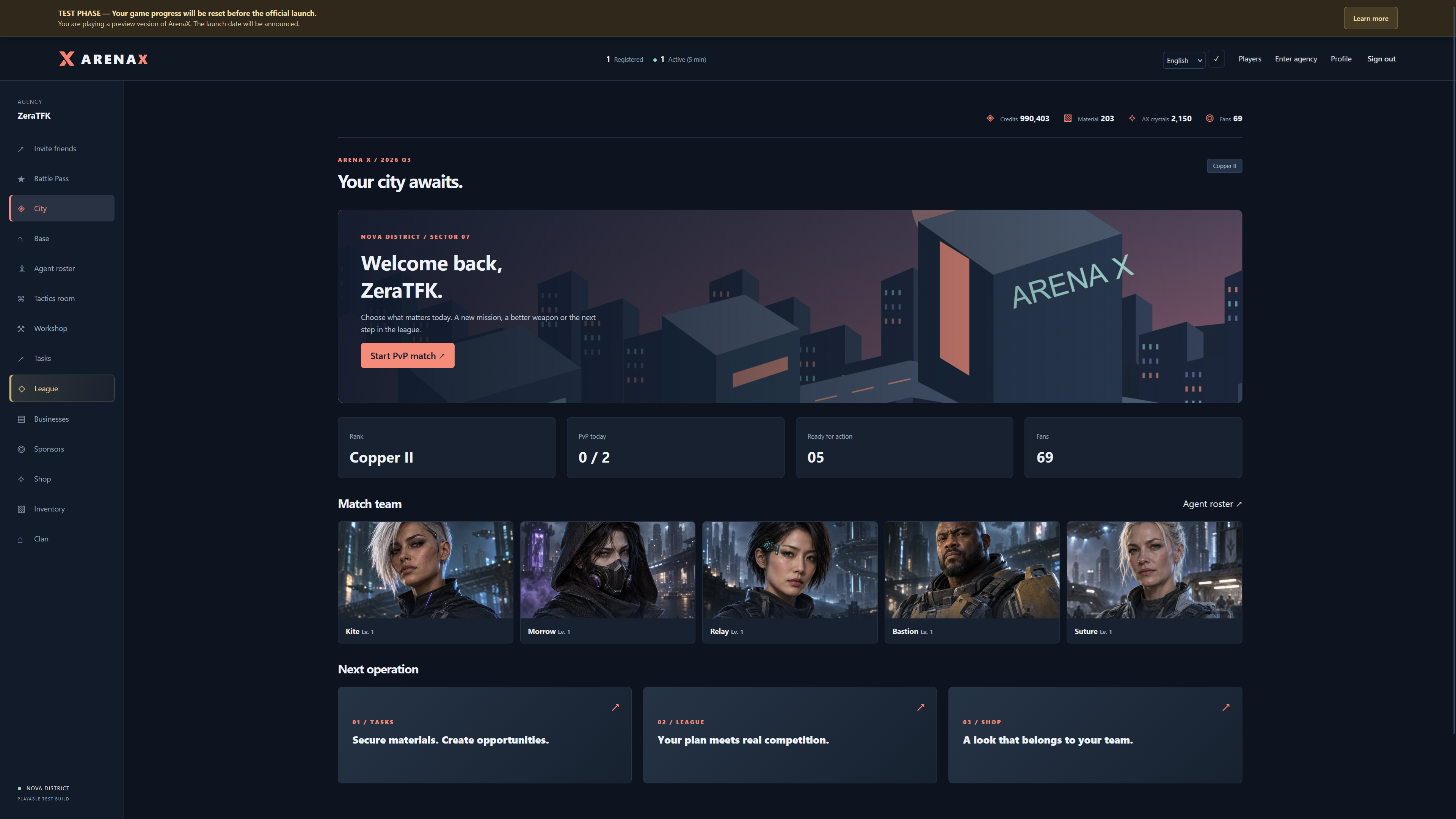 ArenaX – Kostenloses Cyberpunk-Taktik-Browsergame screenshot 1