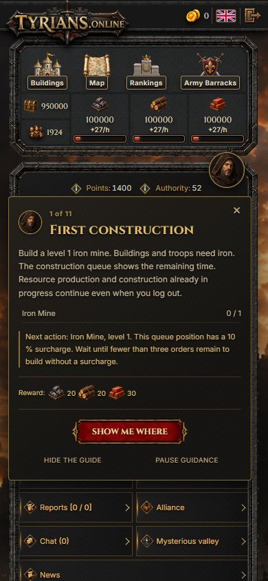TYRIANS - Medieval Browser Strategy screenshot 3