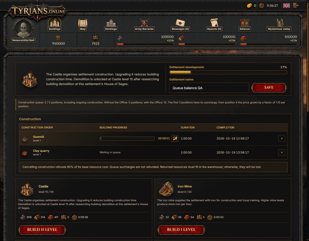 TYRIANS - Medieval Browser Strategy screenshot 1